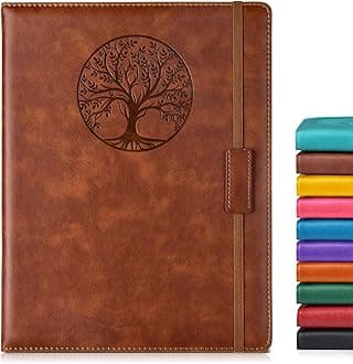 Lined Journal Notebook for Women Men,256 Pages A4 Large Hardcover Leather Journals for Writing,Travel,Business,Work,School,College Ruled Notebooks for Note Taking, Diary Notepad 8.6"×11"