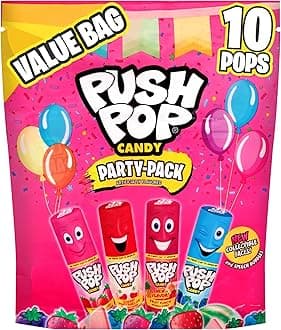 Push Pop Easter Candy Variety Pack, 10 Ct Lollipops Individually Wrapped in Fruity Flavors, Bulk Individually Wrapped Hard Candy, Birthday Party Favors, Easter Basket Stuffers, Egg Fillers, Kids Gifts