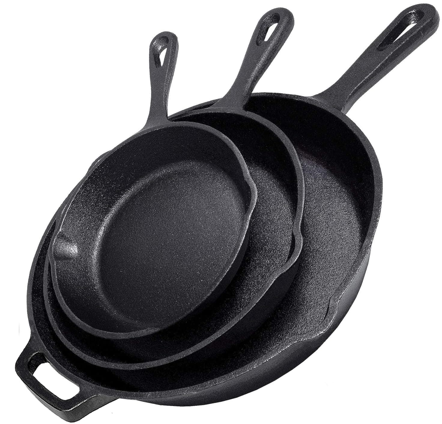 Cast Iron 3 Piece Bundle - 8", 10" and 12" Cast Iron Skillets