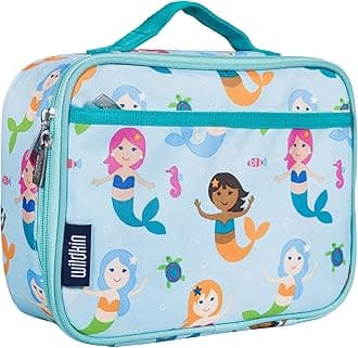 Wildkin Kids Insulated Lunch Box – Durable and Reusable for School & Travel - Mermaids