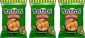 Salsa Verde Value Pack Bundled by SUPERDEALS | 74.4 grams/2.625 Oz Bag | Salsa Verde | Pack of 3 with mystery gift. Original Mexican Edition Version Tortilla Chips Snacks