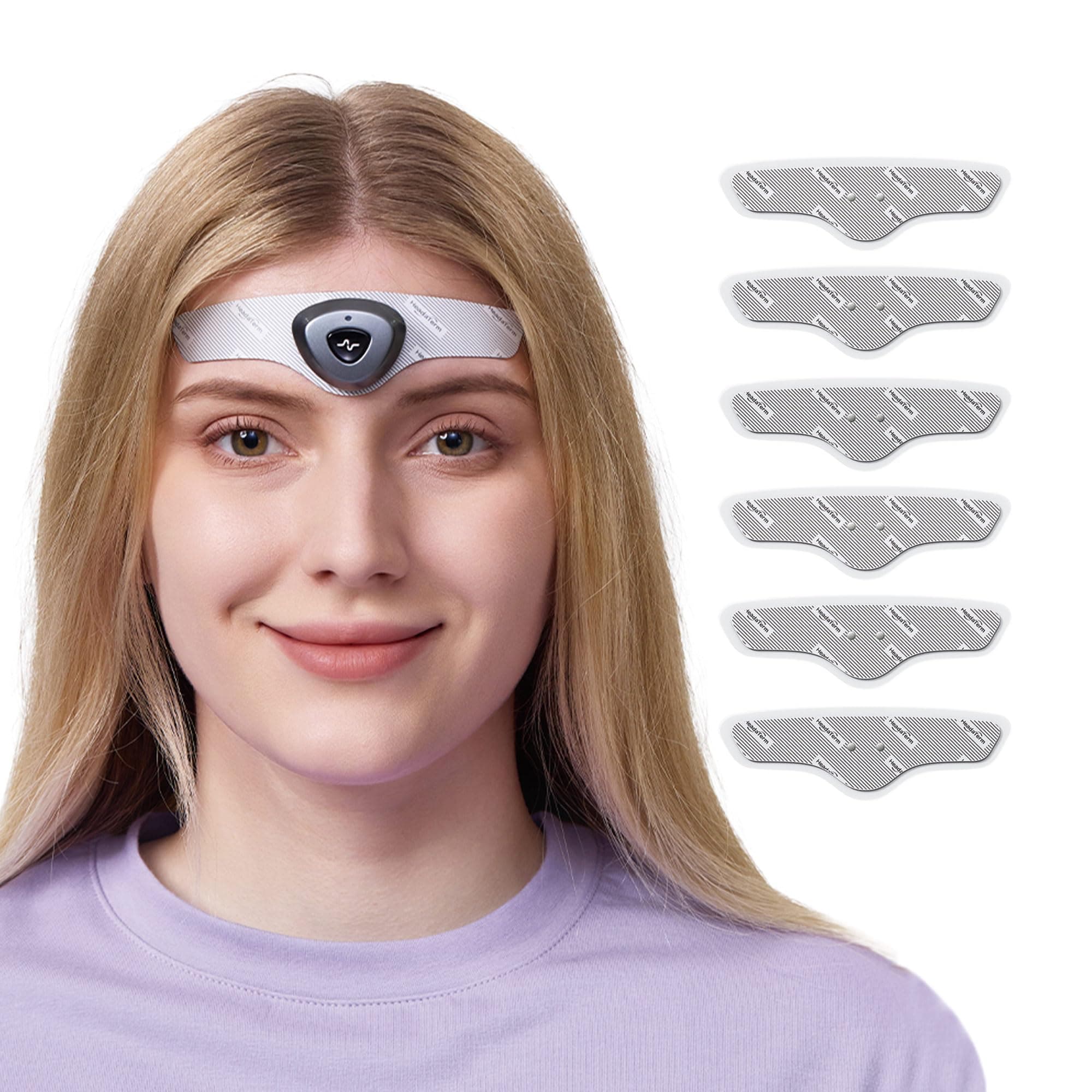 HeadaTerm-2 Migraine Relief Device e-TNS Technology Rechargeable Head Cap Treatment for migraine and Headache, Drug-Free, Clinically Proven, Fast-Acting, No Side Effects (1* HeadaTerm 2 +6*Electrodes)