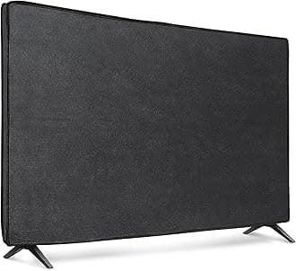 kwmobile Indoor 75" TV Cover – Television Dust Cover Screen Protector – TV Screen Dust Protection – Synthetic Fabric Black