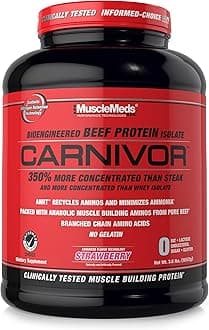Carnivor Beef Protein Isolate Powder, Strawberry, 56 Servings, 3.9 Pound (Pack of 1)