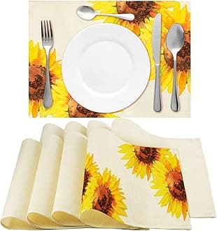 Tegeme 8 Pieces Sublimation Blank Placemats Mats White Burlap Washable Placemats for Dining Tables Birthday Party Wedding DIY Table Mats Kitchen Home Holiday Table Decor 12 x 16 Inch