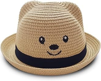 VRITRAZ Baby Boy's and Girl's Kids Children Cute Printed Cartoon Gift Summer Fancy Dress Straw Fasion Hat Cap 2