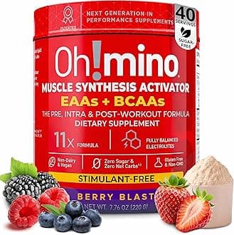 Essential Amino Acids Supplement, Berry Blast, Stimulant-Free Powder, All 9 EAAs, BCAAs and The Perfect Amino for Workouts, Amino Energy, and to Build Muscle, and Recover Faster