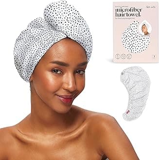 Kitsch Microfiber Hair Towel Wrap for Women - Microfiber Towel, Super Absorbent, Quick Dry, Anti-Frizz - for Long and Short Hairs, Turbans for Women, Wet and Curly Hair Wrap - Micro Dot