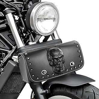 Motorcycle 3D Skull Tool Fork SaddleBags Handlebar Bag PU Leather Sissybar Storage Pouch Compatible with Honda CMX500 CMX300 Rebel VT1100 Shadow 1100