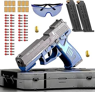 Upgraded Foam Blaster Sets, EVA Safety Shell Ejecting Blaster with Magazine, Birthday Gift Toy for Children (Auto Loading - USP Blue)