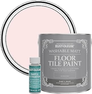 Rust-Oleum Pink Washable Matt Floor Tile Paint - Strawberry Vanilla 2.5L