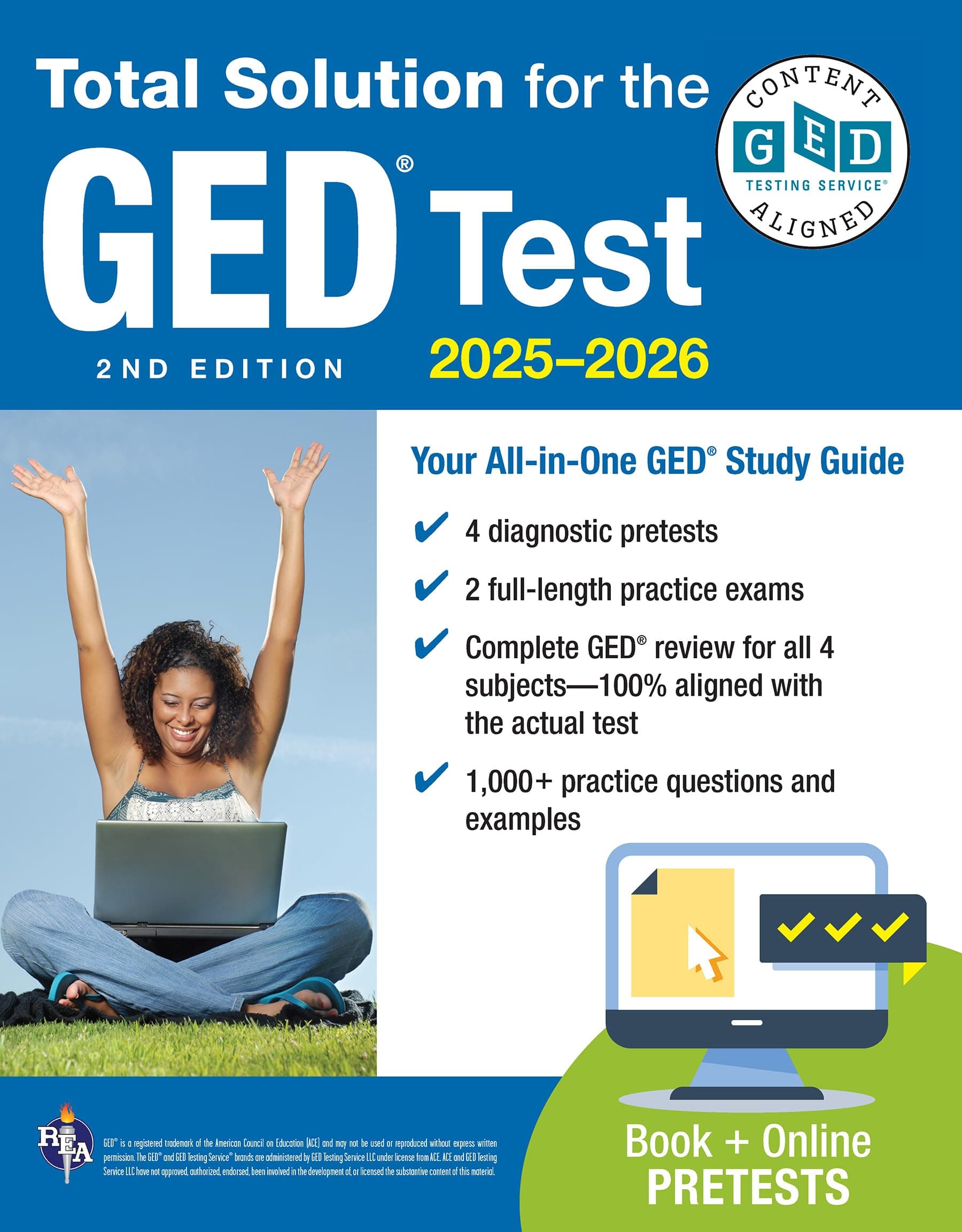 GED Total Solution, For the 2025-2026 GED Test: Certified GED Aligned Prep (GED® Test Preparation) Second Edition, Revised