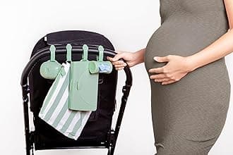 Ubbi On-the-Go Diapering Gift Set, Includes Changing Mat and Bag, Wipes Dispenser, Pacifier Holder and Bag Dispenser, Newborn Essentials, Sage