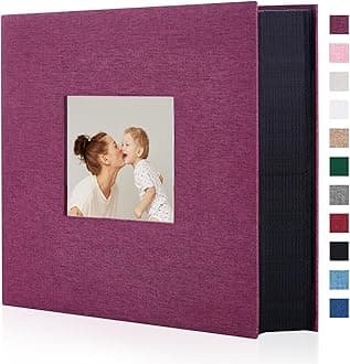 Artmag Fabric Photo Album 4x6 1000 Large Capacity for Family Wedding Anniversary Linen Album Holds 1000 Horizontal and Vertical Photos (1000 Pockets, Purplre)