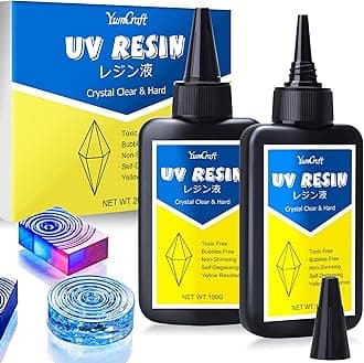 UV Resin - 200g Crystal Clear UV Curing Resin, Low Odor Hard Type Ultraviolet Cure Resin for DIY Jewelry Making, Resin Crafts, Painting - Transparent Bubbles Free UV Epoxy Resin for Casting, Statues