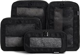 Aerotrunk Compression Packing Cubes for Travel - Luggage Organizer Bags - Double Zipper Packing Cubes for Suitcases (4-Pack, Black)