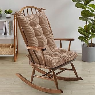 Sweet Home Collection Rocking Chair Cushion Premium Tufted Pads Non Skid Slip Backed Set of Upper and Lower with Ties, 1 Count (Pack of 1), Velvet Taupe
