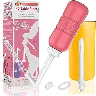 2-in-1 Portable Bidet Vaginal Douche Vaginal Cleaning Kit | Travel Bidet with Water Seal Cap and Bag | Peri Flushing Bottle for Postpartum Care Perineal Recovery and Cleansing