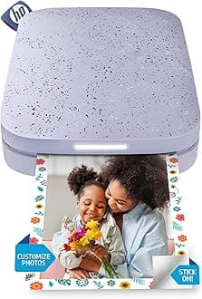 HP Sprocket Portable 2x3 inch Instant Photo Printer (Lilac) Print Pictures on Zink Sticky-Backed from your iOS & Android Device