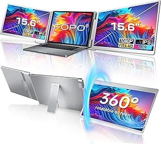 - FOPO 15.6 Triple Laptop Screen Extender, Left Screen 360° Rotation Laptop Monitor Extender, Plug and Play Triplp Monitor for 13-17" Laptops with USB-C/HDMI, for Windows/Mac(M1/M2/M3) Pro/Max - S10