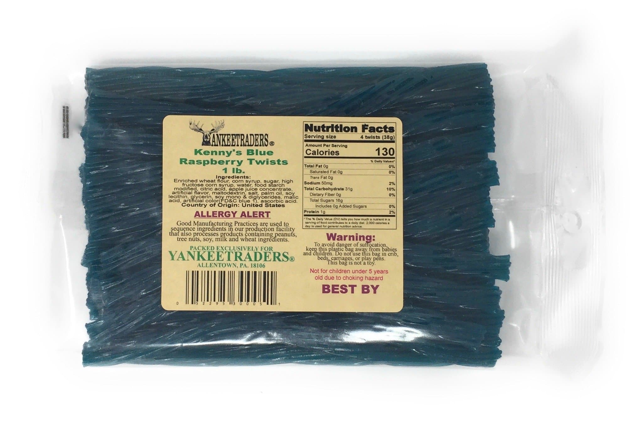 Kennys Licorice Twists, Blue Raspberry, 1 Pound