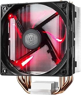 Cooler Master RR-212L-16PR-R1 Hyper 212 LED CPU Cooler with PWM Fan, Four Direct Contact Heat Pipes, Unique Blade Design and Red LEDs