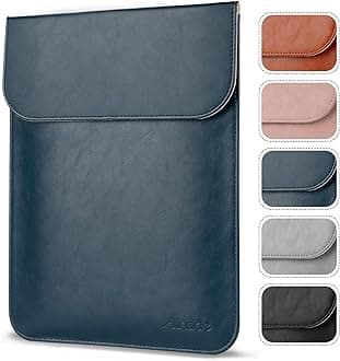 Allinside 13-13.3 inch Laptop Sleeve Case for MacBook Pro 14 2021-2024/MacBook Air 13 2010-2017/MacBook Pro 13 2010-2015, Waterproof PU Leather Laptop Sleeve Bag Protective Vertical Case Cover, Blue