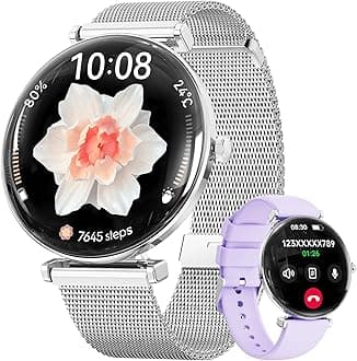 Hwagol Smart Watches for Women Android & iOS Compatible[Calls/Answer/Metal Slim] 1.43" Micro-Spherical AMOLED Screen,IP68 Waterproof Sports Watch Fitness Tracker Sleep/Heart Rate Monitor
