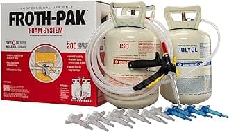 Froth Pak 200 Spray Foam Insulation Kit, 9 ft Hose – Closed Cell, 2 Part Foam Sealant, Yields Up to 200 Board ft