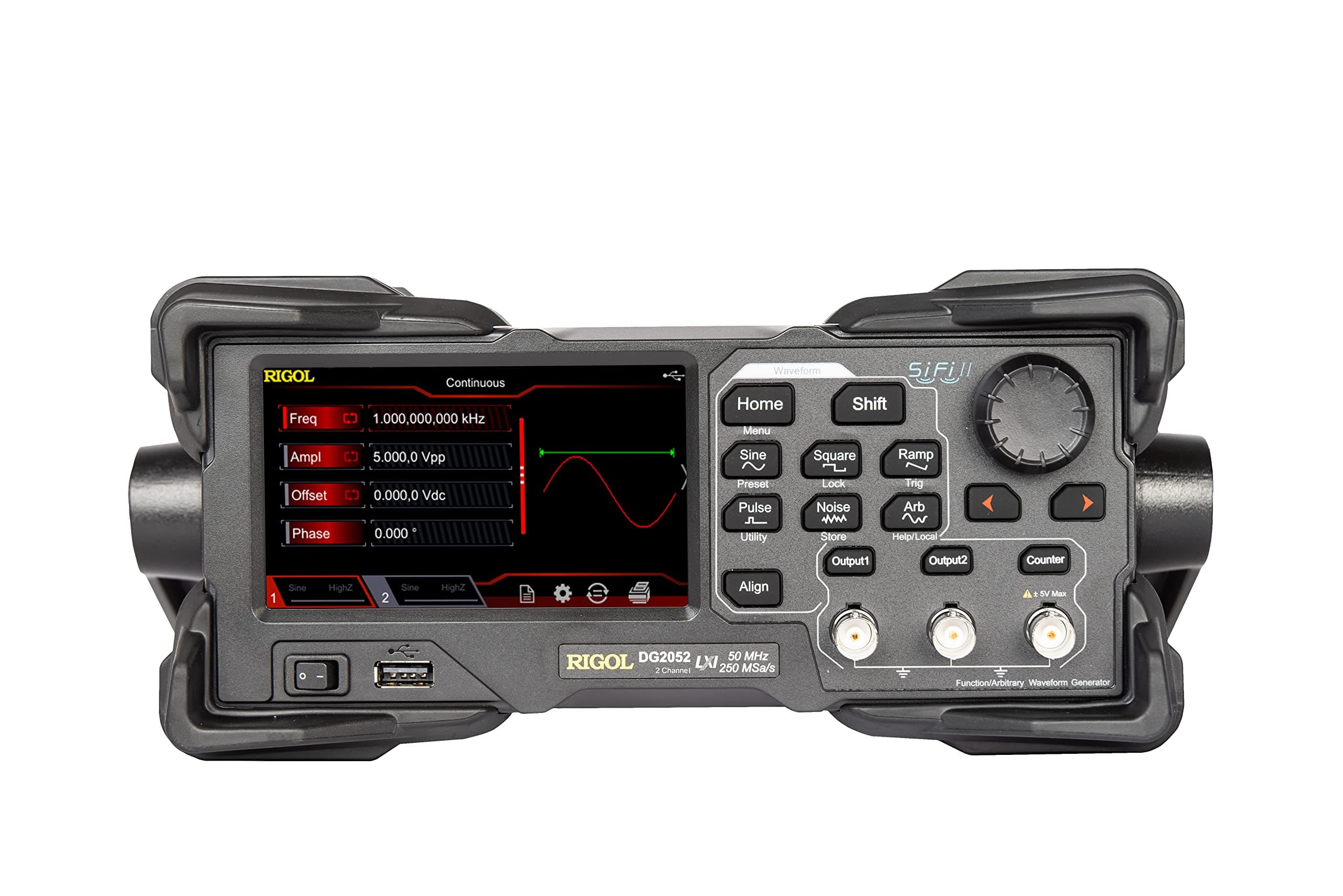 DG2052 Function/Arbitrary Waveform Generator 50MHz,2 Channels,16 bit Vertical Resolution,16Mpts Arbitrary Wave Length