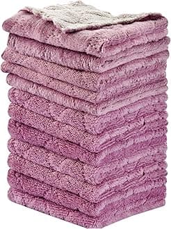 OstWony 12PCS Kitchen Towels Dish Towels, Multipurpose Reusable Dish Cloths, Double-Sided Microfiber Cleaning Rags for Furniture, Tea, Bowl, 10x 6 inch