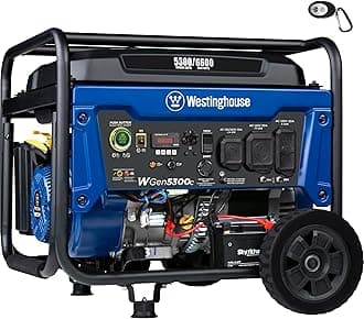 6600 Watt Home Backup Portable Generator, Remote Electric Start with Auto Choke, Transfer Switch Ready, RV Ready, CO Sensor