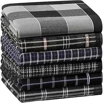 Men’s Handkerchiefs, Black Cotton Handkerchiefs for Men, 17x17 11 Pcs