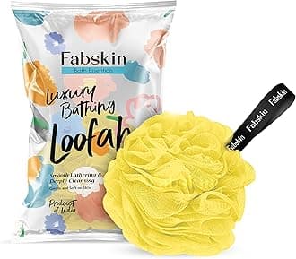 FABSKIN Loofah for Bathing | Bath Shower Loofah Sponge Scrubber Exfoliator for Women and Men | Bathing Sponge | Body Wash Scrub for Bathing | Bath Scrubber For Body (YELLOW)