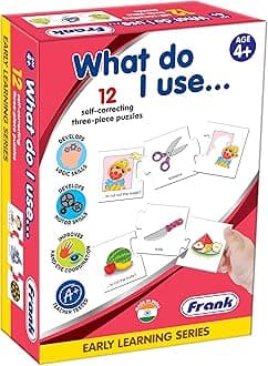 Frank What Do I Use Puzzle – 36 Pieces, 12 Self-Correcting 3-Piece Puzzles, Early Learner Educational Jigsaw Set with Images | Ages 4 & Above Toys and Games