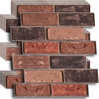 3D Wall Panels Peel and Stick,Faux Brick,Waterproof Self Adhesive Decorative Wall Panelsfor Interior Wall Decor,Living Room,TV Background,Study Room,Fireplace,Bedroom 10 Pcs 30x30cm
