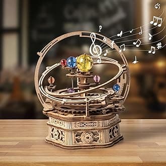 - ROKR 3D Wooden Puzzles for Adults Mechanical Music Box-Starry Night, DIY Rotating Music Box Model Building Kits for Teens, DIY Crafts/Hobbies/Gifts Desk Decor for Boys Ages 14+ (Starry Night)