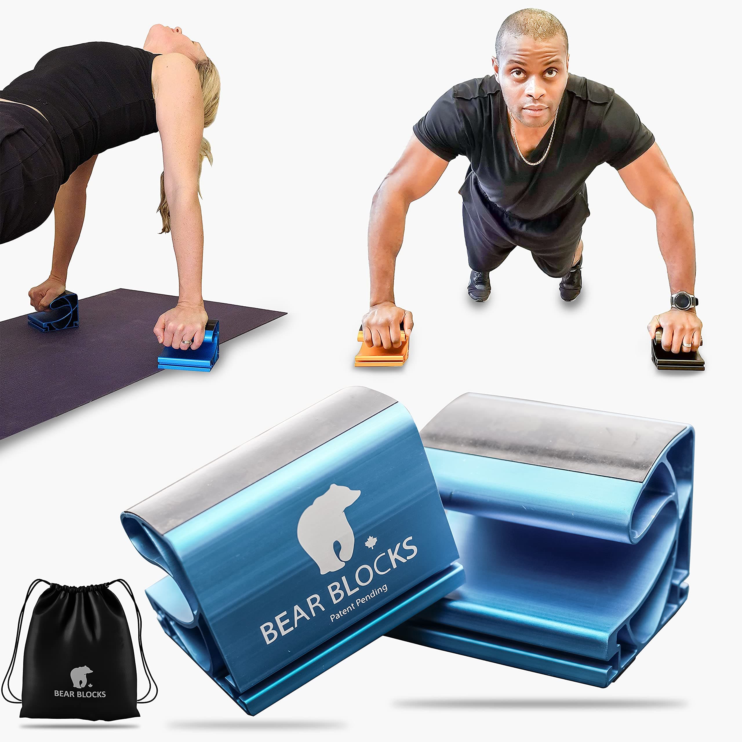 Pushup Bars - Safe Push Up Exercise Equipment - Push Up Stands Perfect for Home Gym & Traveling Fitness - Lightweight, Non-Slip Bodyweight Training Workouts Blocks