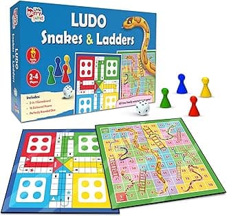 - Ludo Game for Kids | 2-in-1 Snakes & Ladders and Ludo Board | 14”x14” Foldable Big Family Game for Kids & Adults | Travel-Friendly Dice Board Game
