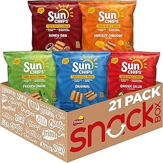 100% Whole Grain Chips, Variety Pack, 1 oz Bags, Pack of 21, No Artificial Flavors, No Colors from Artificial Sources