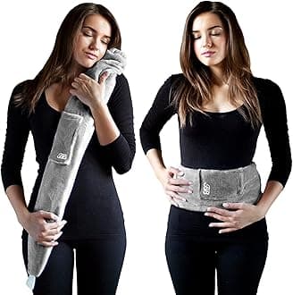 YUYU The Original, Award Winning Long Hot Water Bottle . 75cm x 12cm, Wearable Strap, Up to 6 Hours of Warmth. Grade A, Natural Sri Lankan Rubber Eco Bottle, 2 Year Warranty. from UK (Koala Grey)