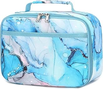 Lunch Box Kids Boys Girls Cute Insulated Lunch Box Reusable Lunch Bag Meals Tote Lunchbox for School Picnic Travel (W-Marble 52)