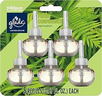 Glade PlugIns Refills Air Freshener, Scented and Essential Oils for Home and Bathroom, Fresh Confidence 3.35 Fl Oz, 5 Count