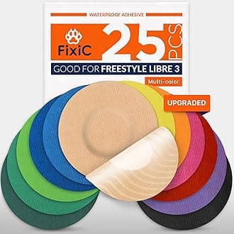 Sponsored Ad - Libre 3 Sensor Covers - 25 Pack - Freestyle Adhesive Patches for Libre 3 & Plus Sensors - No Glue in The Center - Pre-Cut Back Paper - The Best Fixation for Your Sensor! (Upgraded, Multi-Color)