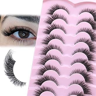 Lashes Natural Look Clear Band Cat Eye False Eyelashes zanlufly Fluffy Mink Fox Eye Lashes Wispy 6D Volume Durl Lashes Strip Eyelash Extension Look