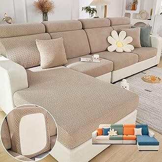 Soothing Home Sofa Covers, Sofa Hero Covers, Wear-Resistant Universal Couch Covers Washable Stretch Sectional Couch Cushion Covers (Coffee,Large Double Seat Cover)