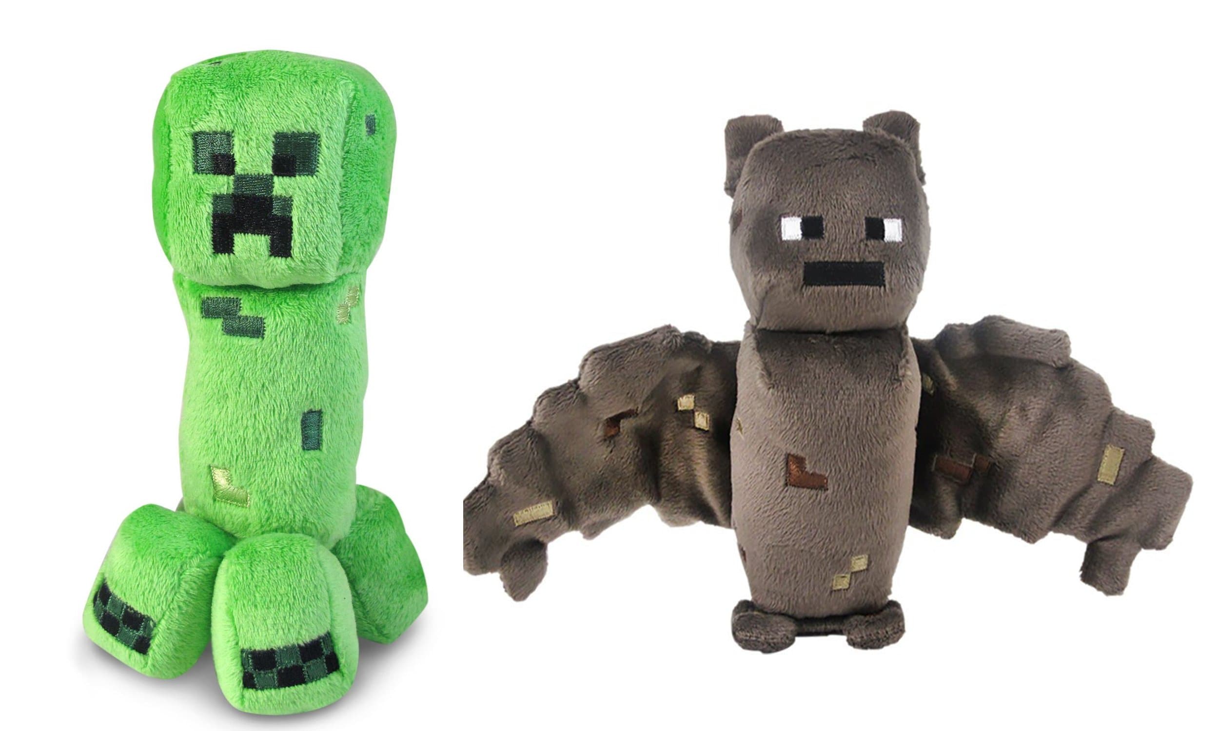 Minecraft Creeper and Bat Plush Set, 8 Inches