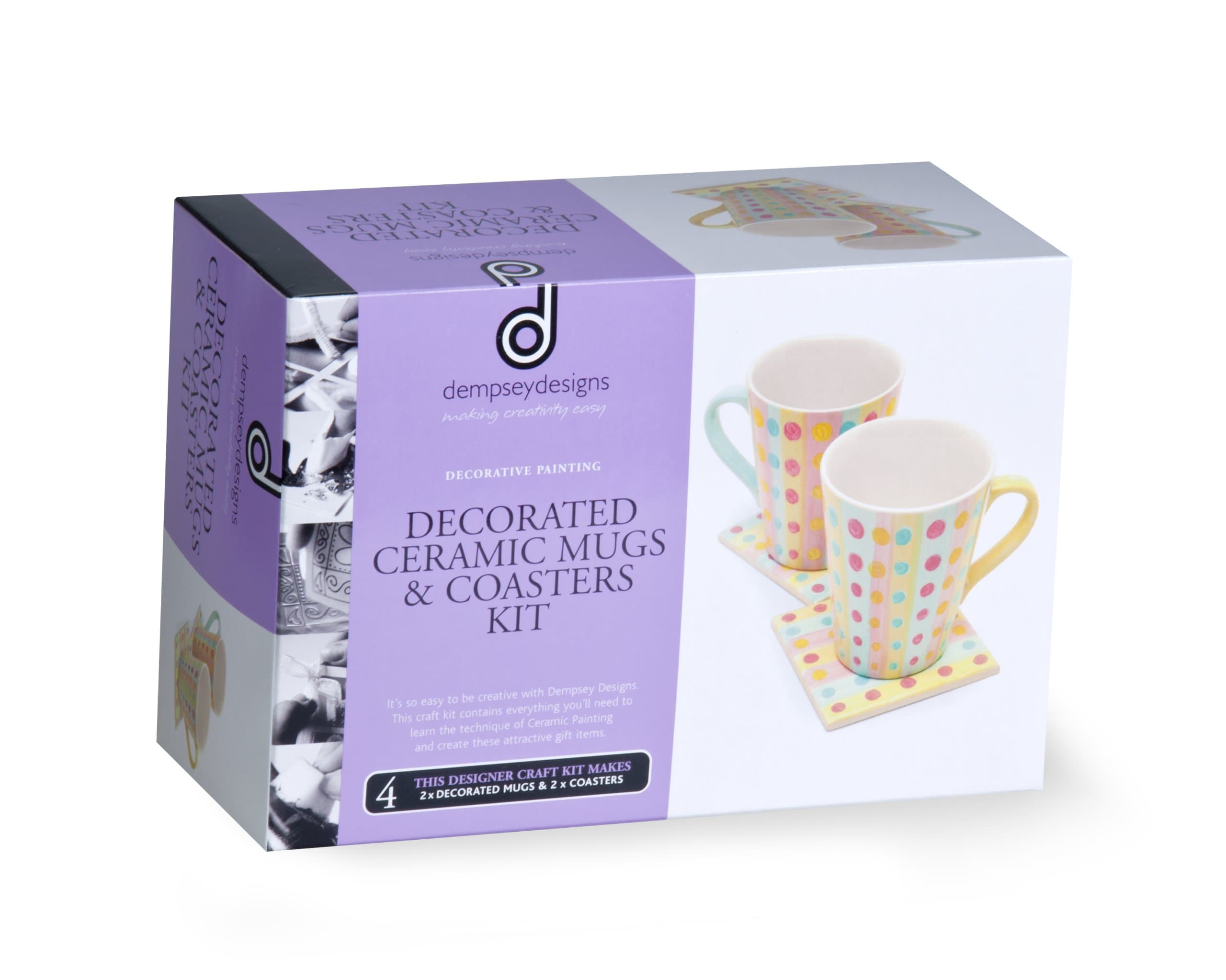 Dempsey Designs Decorated Mugs and Coasters Kit