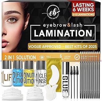Eyebrow and Lash Lamination Kit | At Home DIY and Salon Use | 2in1 Professional Brow Lamination Kit and Lash Lift | Instant Lift For Fuller Eye Brows and Longer Eyelashes
