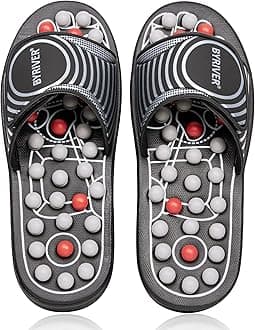 Acupressure Foot Massager Acupoint Stimulation Massage Slippers Shoes Reflexology Sandals for Men Women, Reduce Stress Tension Promote Circulation (02S)